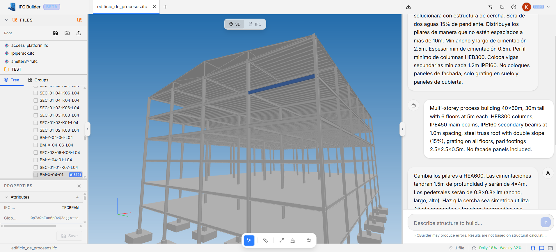 Steel building 3D model